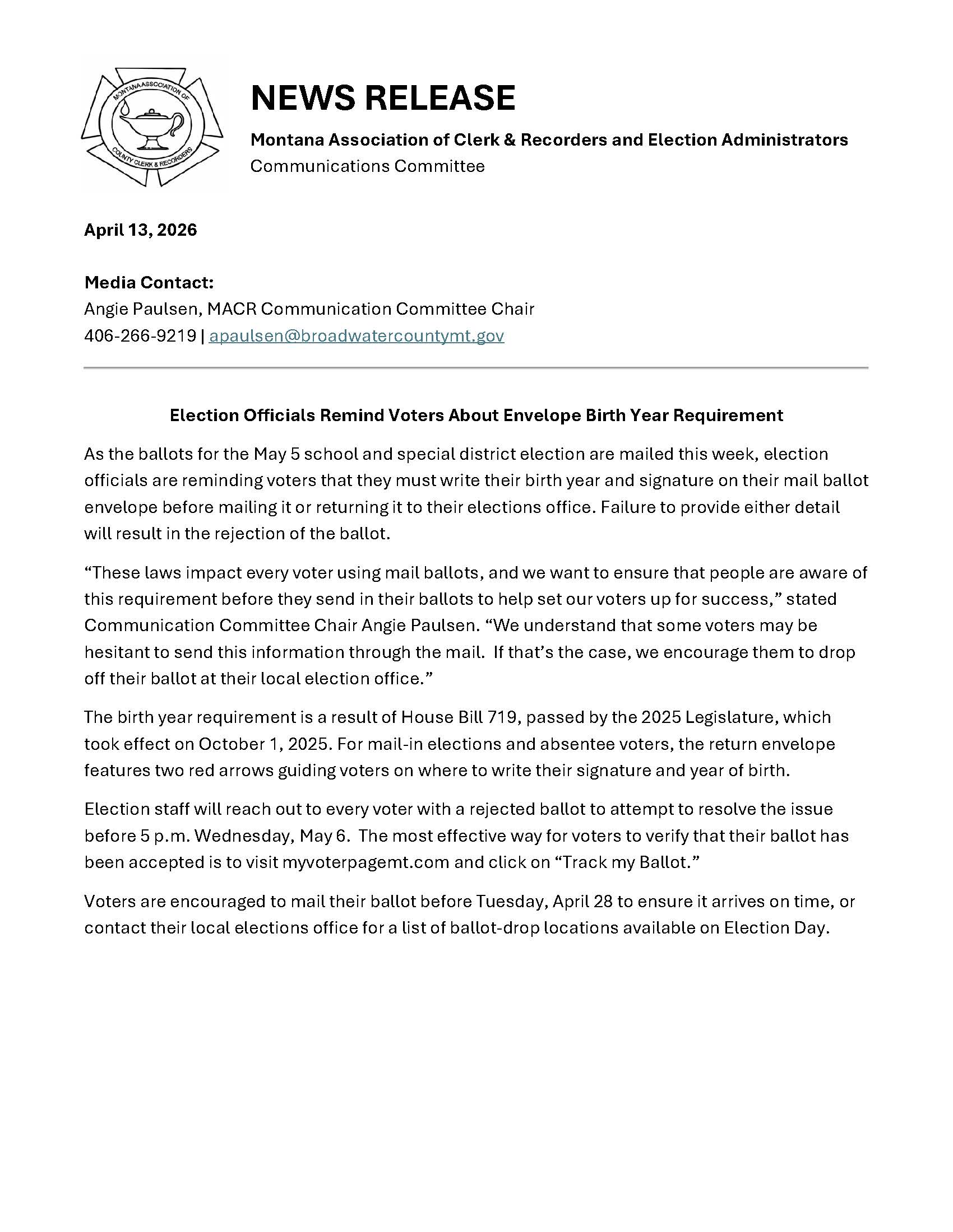 News Release Birth year and signature